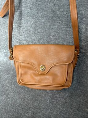 Everyday Cognac Crossbody Bag with Turn-Lock Closure